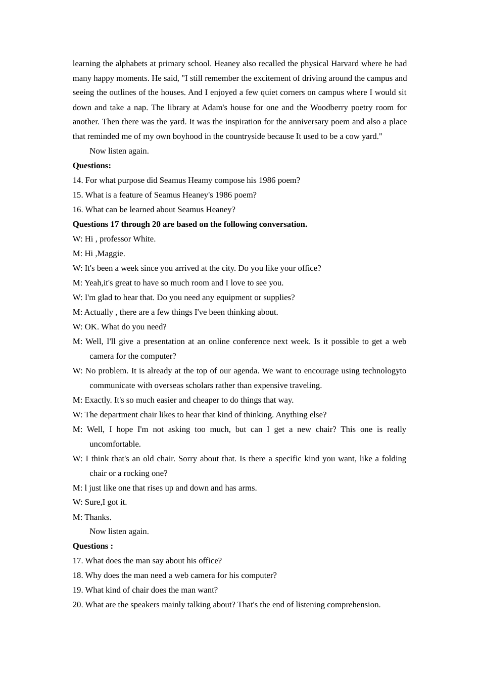 [高考真题]2021年上海高考春季高考英语听力文本_第3页