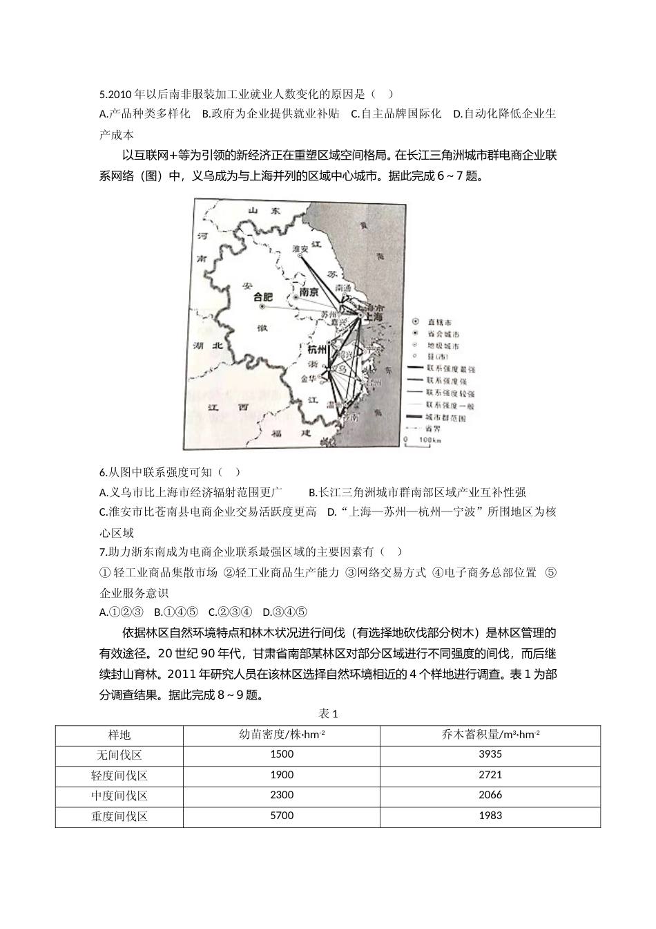 [高考真题]2021年高考地理试卷(辽宁卷)真题_第2页