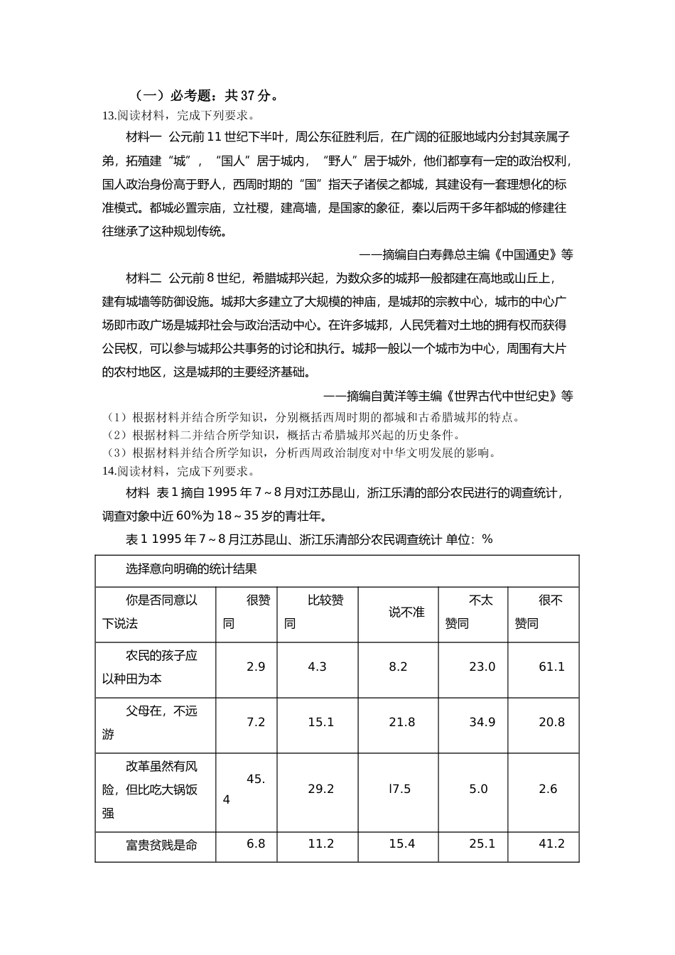 [高考真题]2020高考贵州卷文综历史试题及答案_第3页