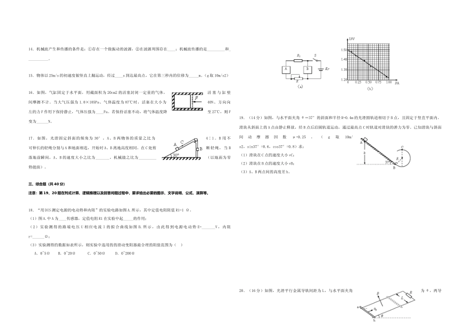 [高考真题]2017年上海市高考物理试题_第2页