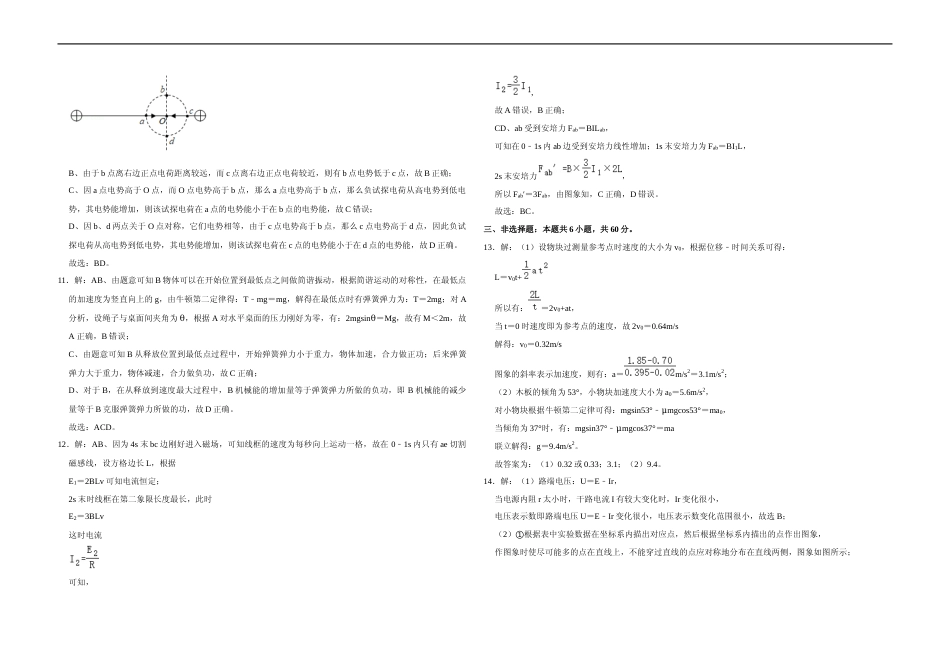 [高考真题]2020年高考真题 物理(山东卷)真题解析_第3页