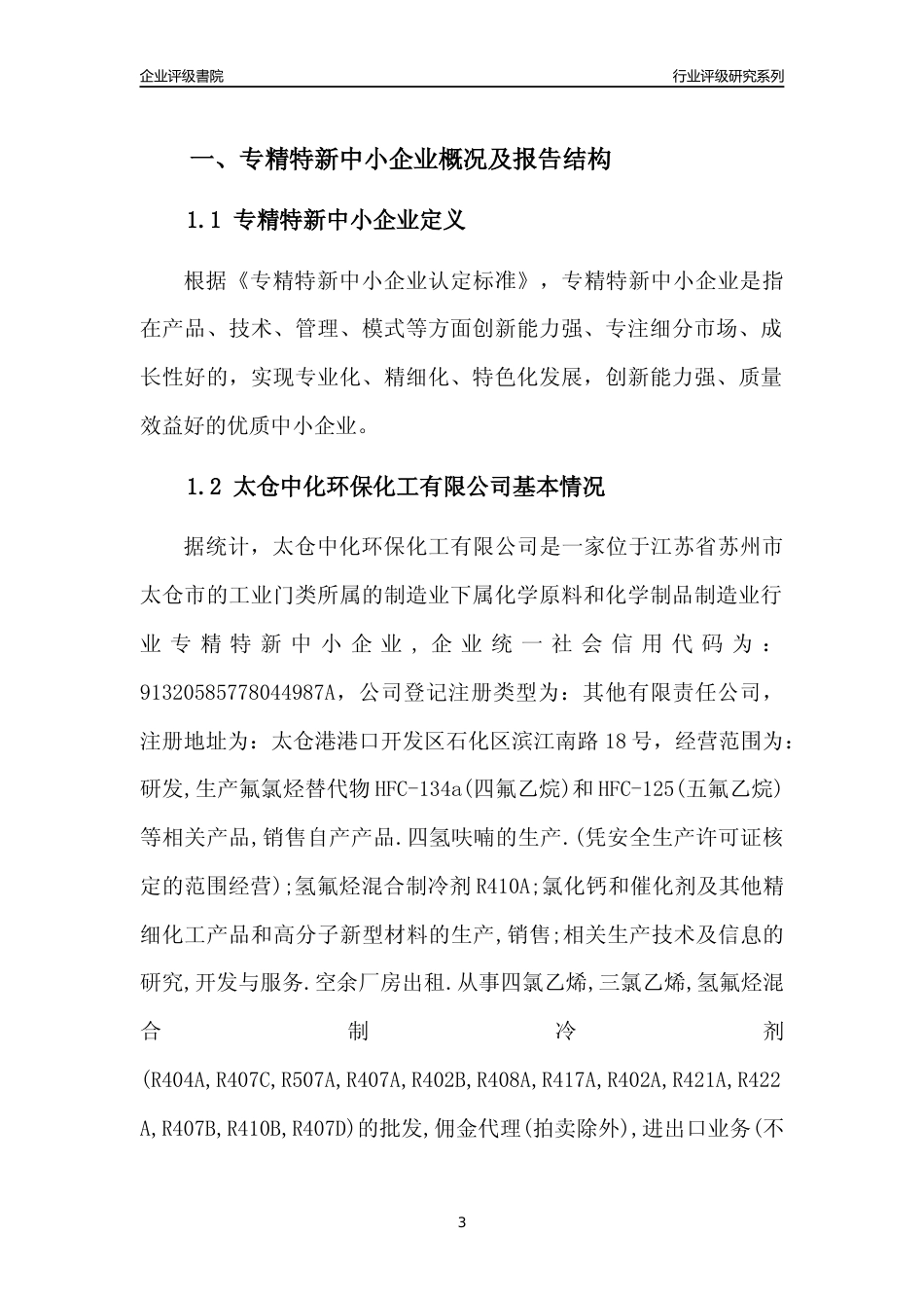 [专精特新]太仓中化环保化工有限公司行业竞争力评级分析报告(2023版)_第3页