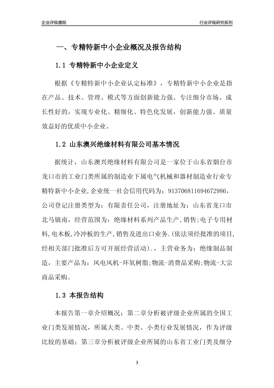 [专精特新]2022年山东澳兴绝缘材料有限公司行业竞争力评级分析报告(2023版).docx_第3页