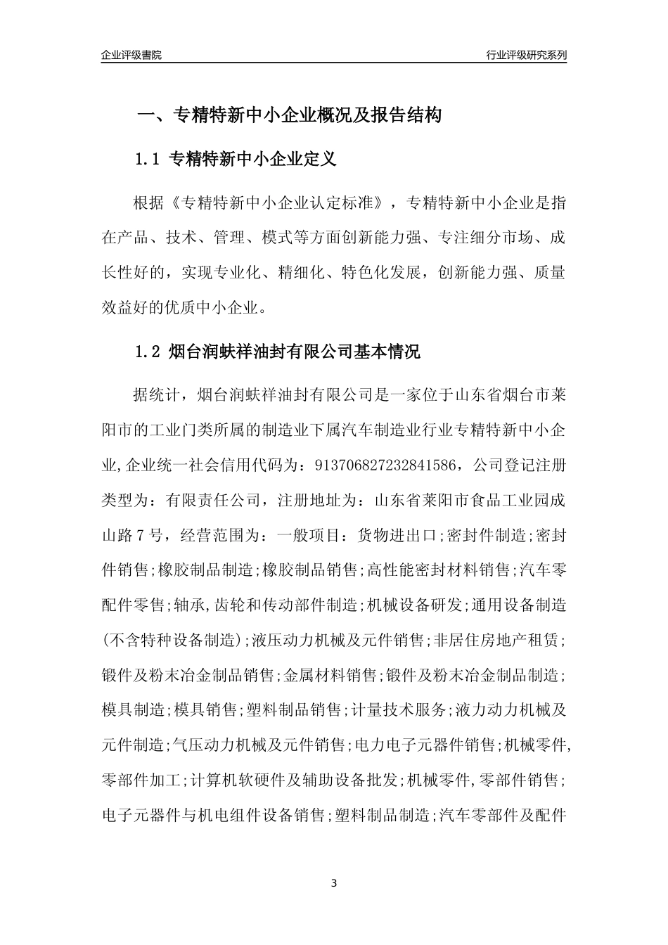 [专精特新]2022年烟台润蚨祥油封有限公司行业竞争力评级分析报告(2023版).docx_第3页