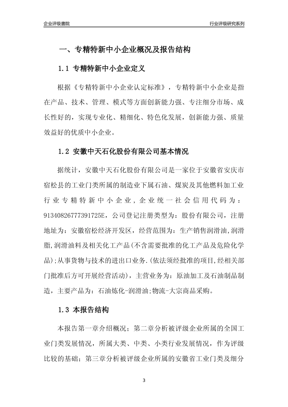 [专精特新]2022年安徽中天石化股份有限公司行业竞争力评级分析报告(2023版).docx_第3页