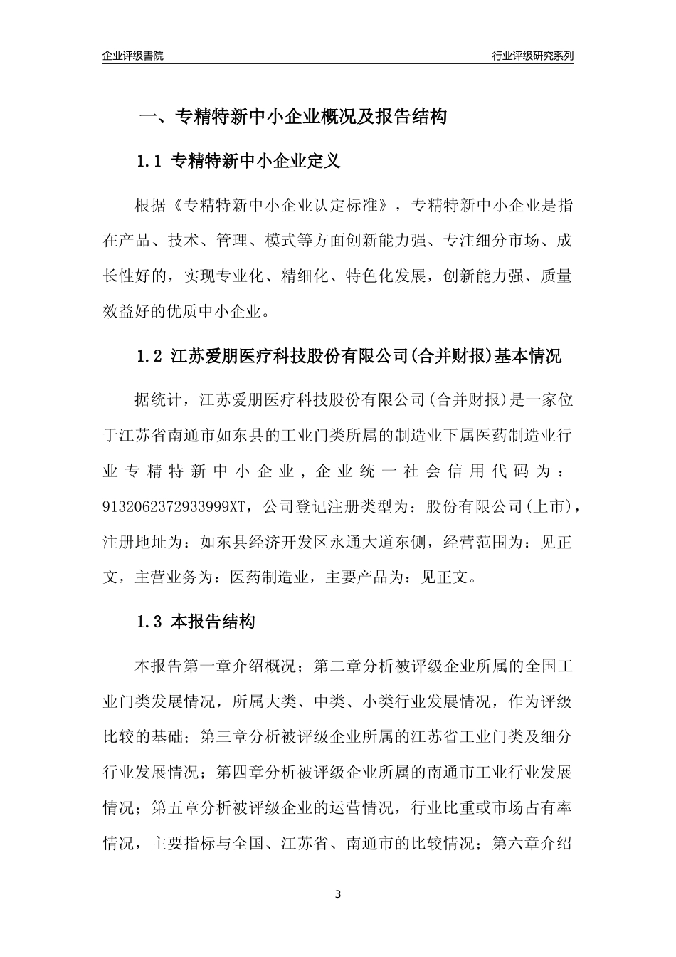 [专精特新]2022年江苏爱朋医疗科技股份有限公司(合并财报)行业竞争力评级分析报告(2023版).docx_第3页