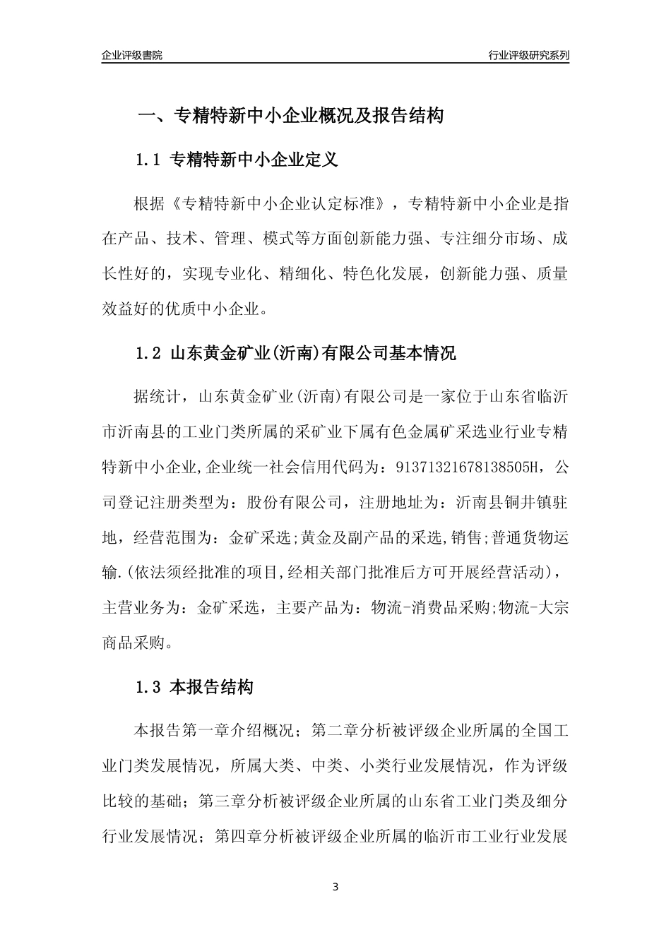 [专精特新]2022年山东黄金矿业(沂南)有限公司行业竞争力评级分析报告(2023版)_第3页