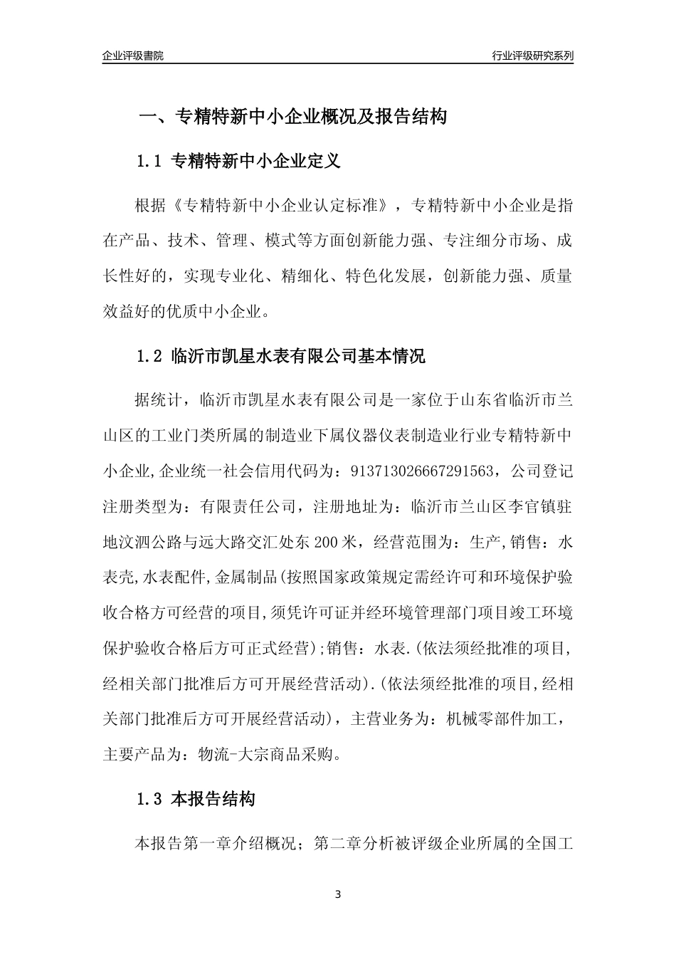 [专精特新]2022年临沂市凯星水表有限公司行业竞争力评级分析报告(2023版)_第3页