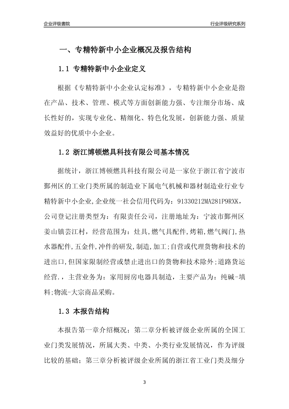 [专精特新]2022年浙江博顿燃具科技有限公司行业竞争力评级分析报告(2023版)_第3页