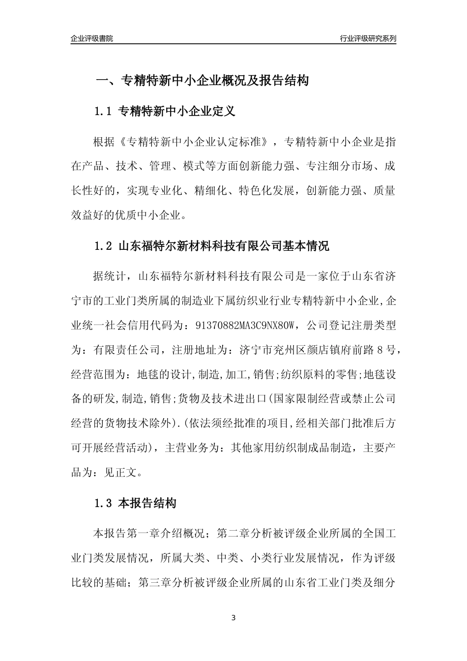 [专精特新]2022年山东福特尔新材料科技有限公司行业竞争力评级分析报告(2023版)_第3页