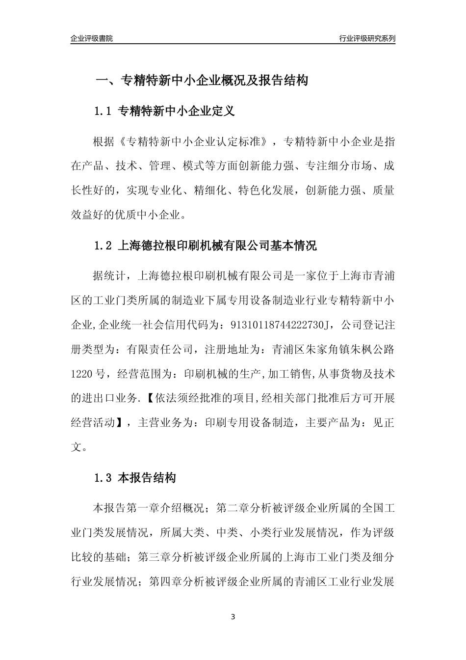 [专精特新]2022年上海德拉根印刷机械有限公司行业竞争力评级分析报告(2023版)_第3页