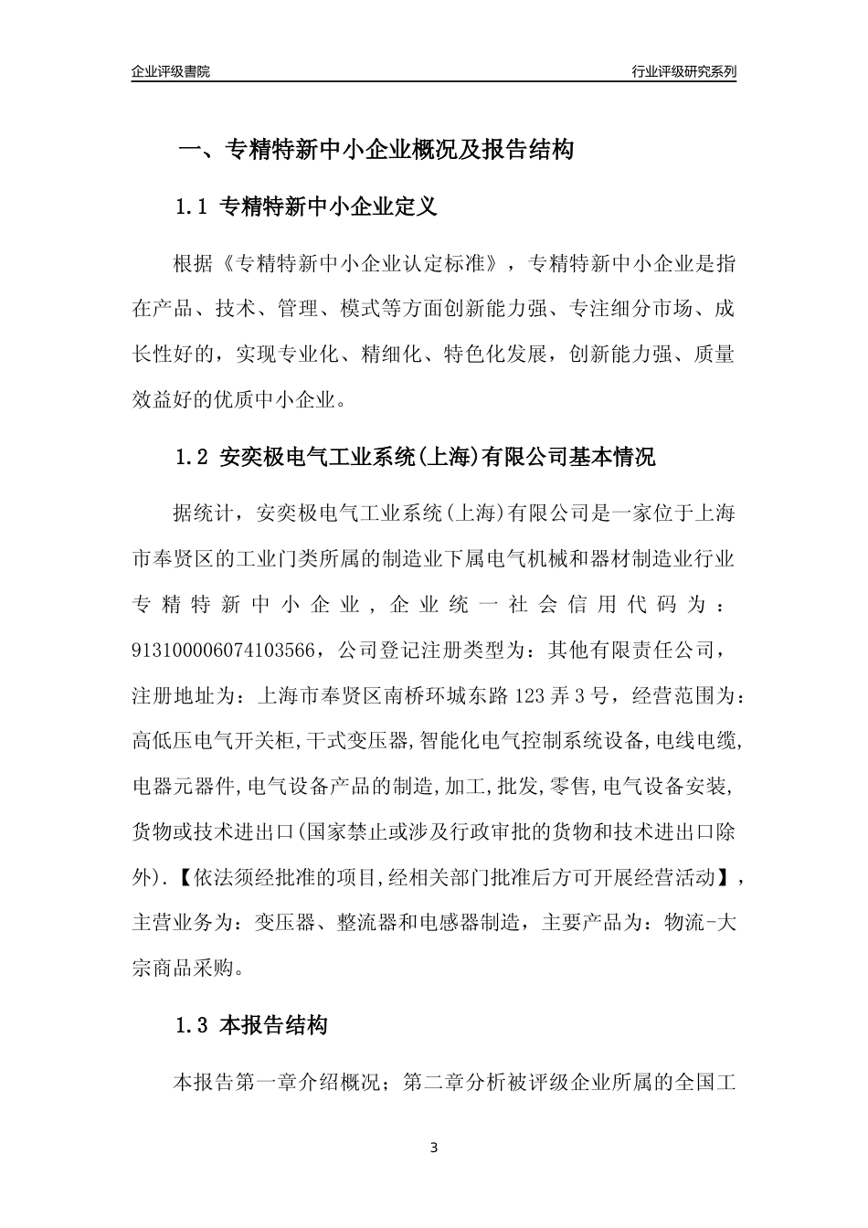 [专精特新]2022年安奕极电气工业系统(上海)有限公司行业竞争力评级分析报告(2023版)_第3页