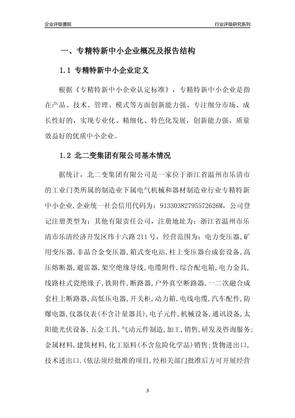 [专精特新]北二变集团有限公司行业竞争力评级分析报告(2023版)_第3页