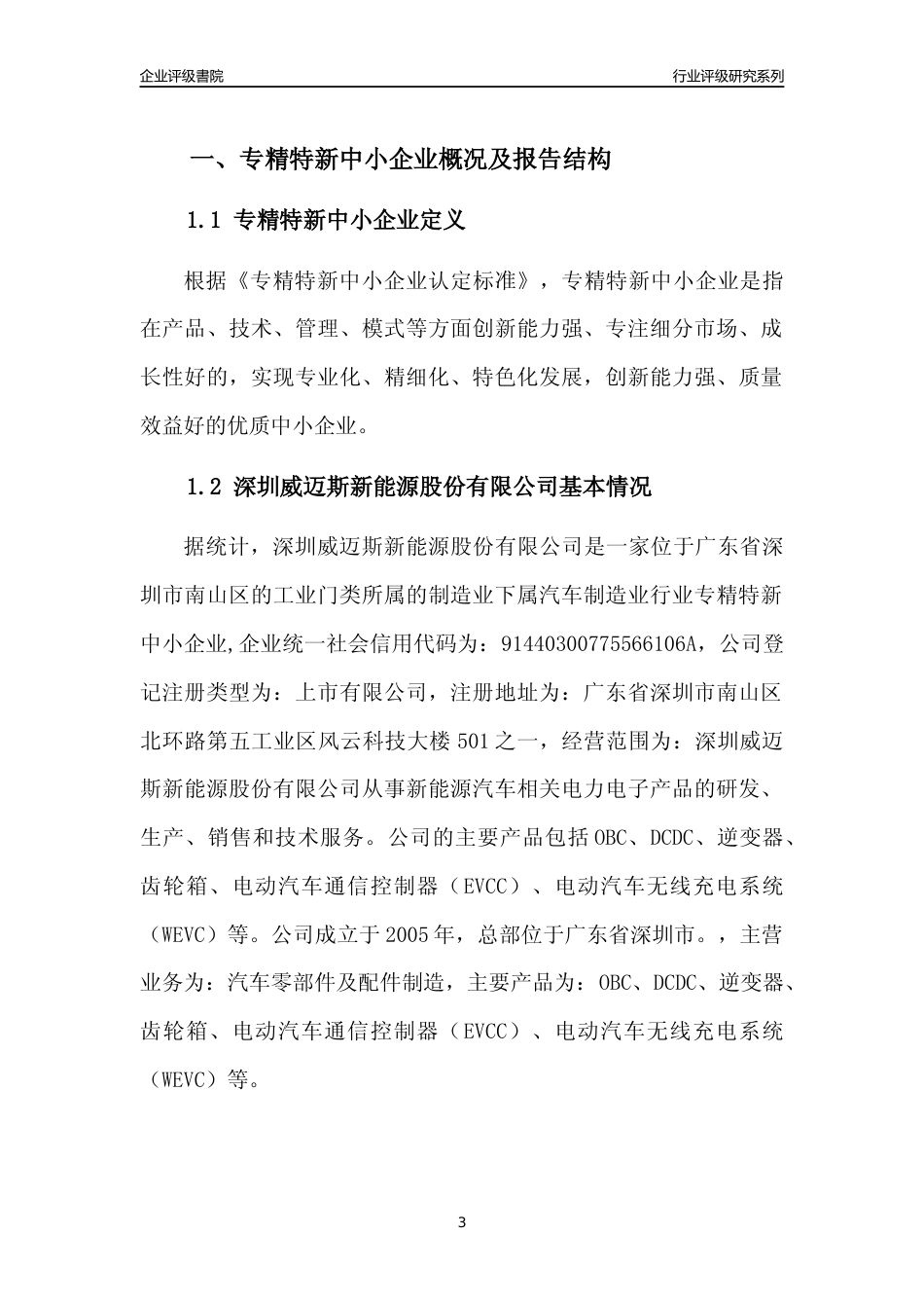 [专精特新]深圳威迈斯新能源股份有限公司行业竞争力评级分析报告(2023版)_第3页