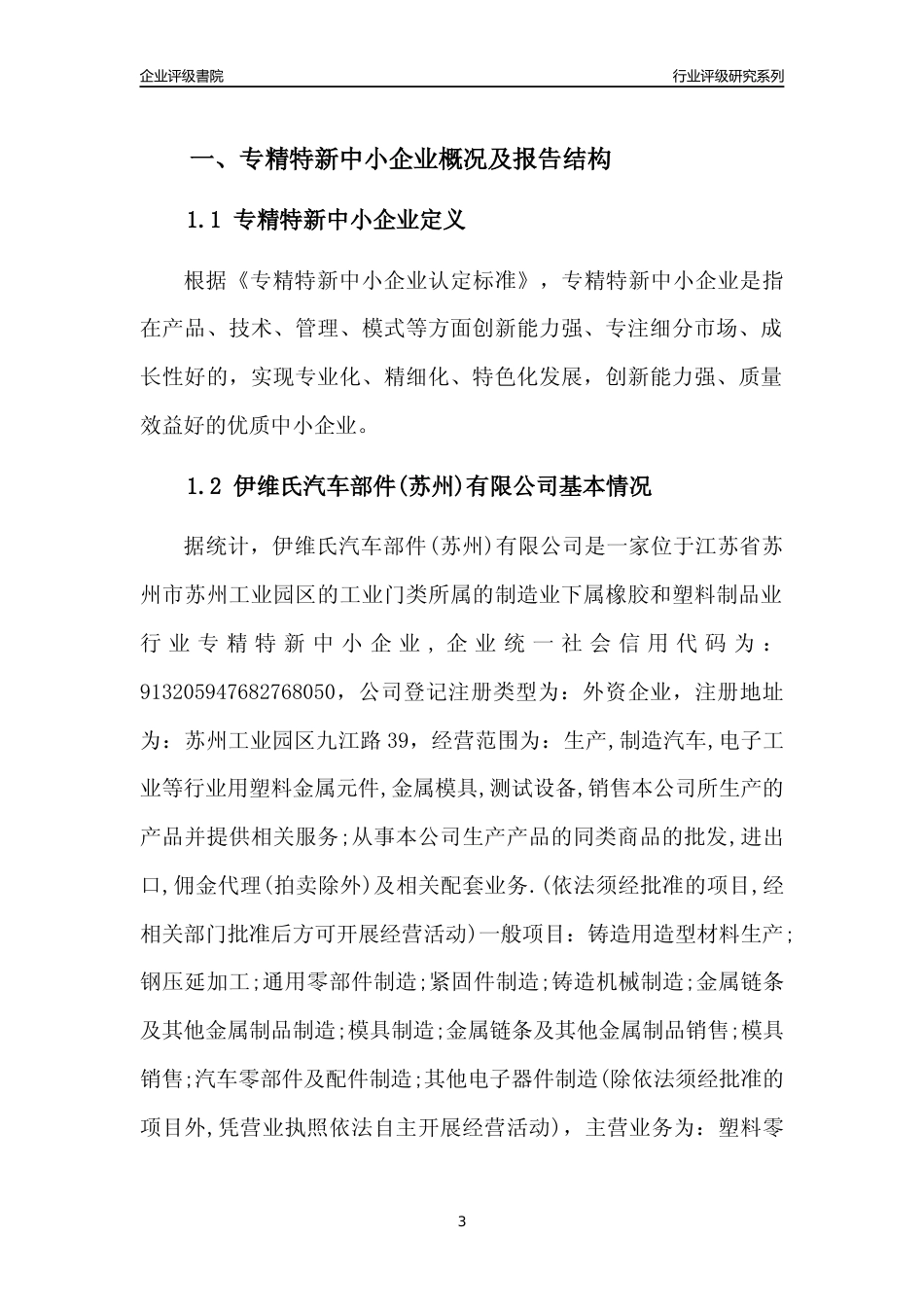 [专精特新]伊维氏汽车部件(苏州)有限公司行业竞争力评级分析报告(2023版)_第3页