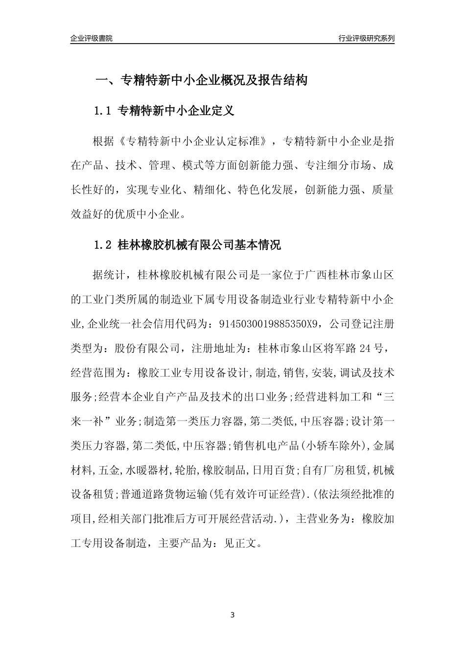 [专精特新]桂林橡胶机械有限公司行业竞争力评级分析报告(2023版)_第3页