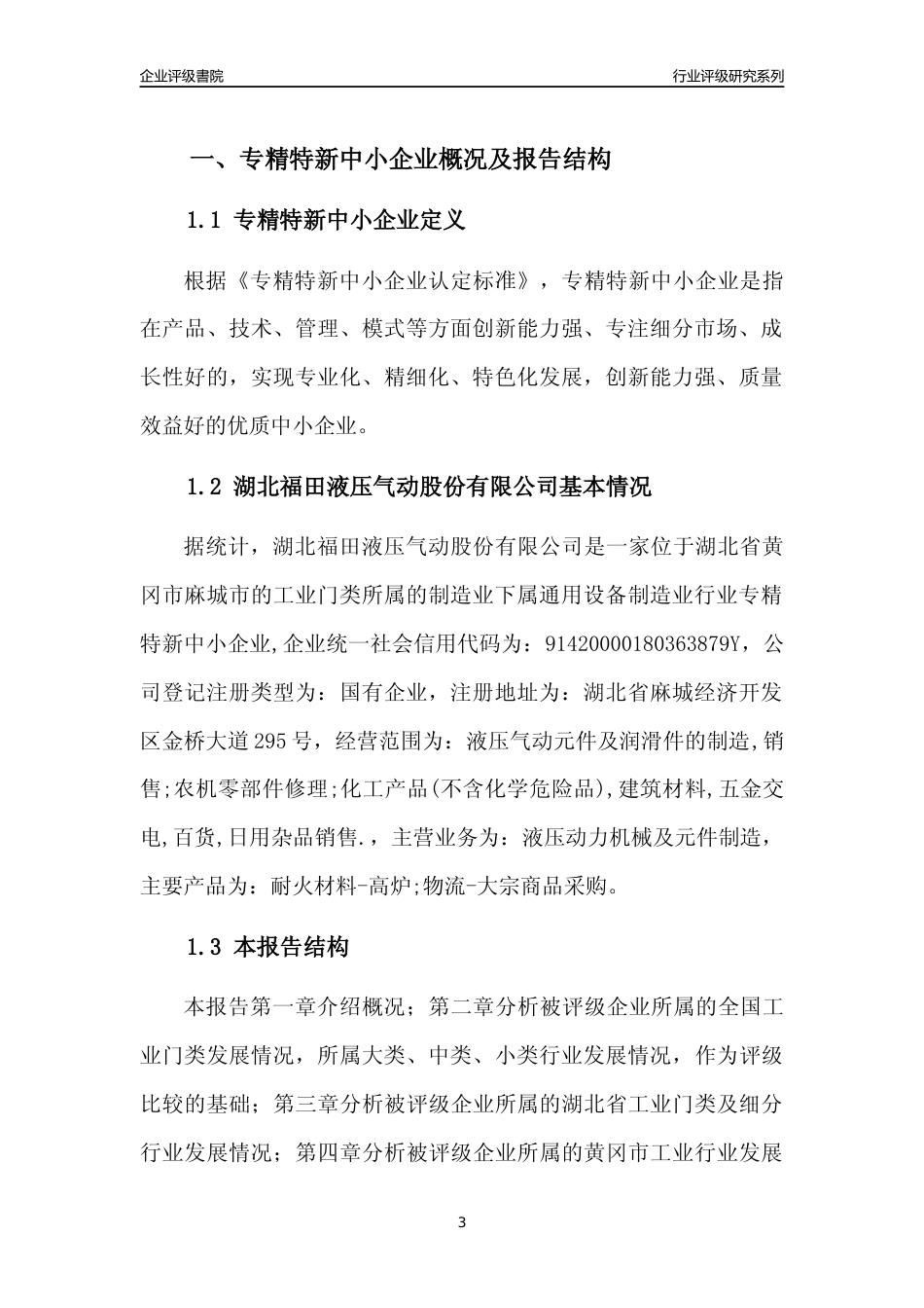 [专精特新]湖北福田液压气动股份有限公司行业竞争力评级分析报告(2023版)_第3页