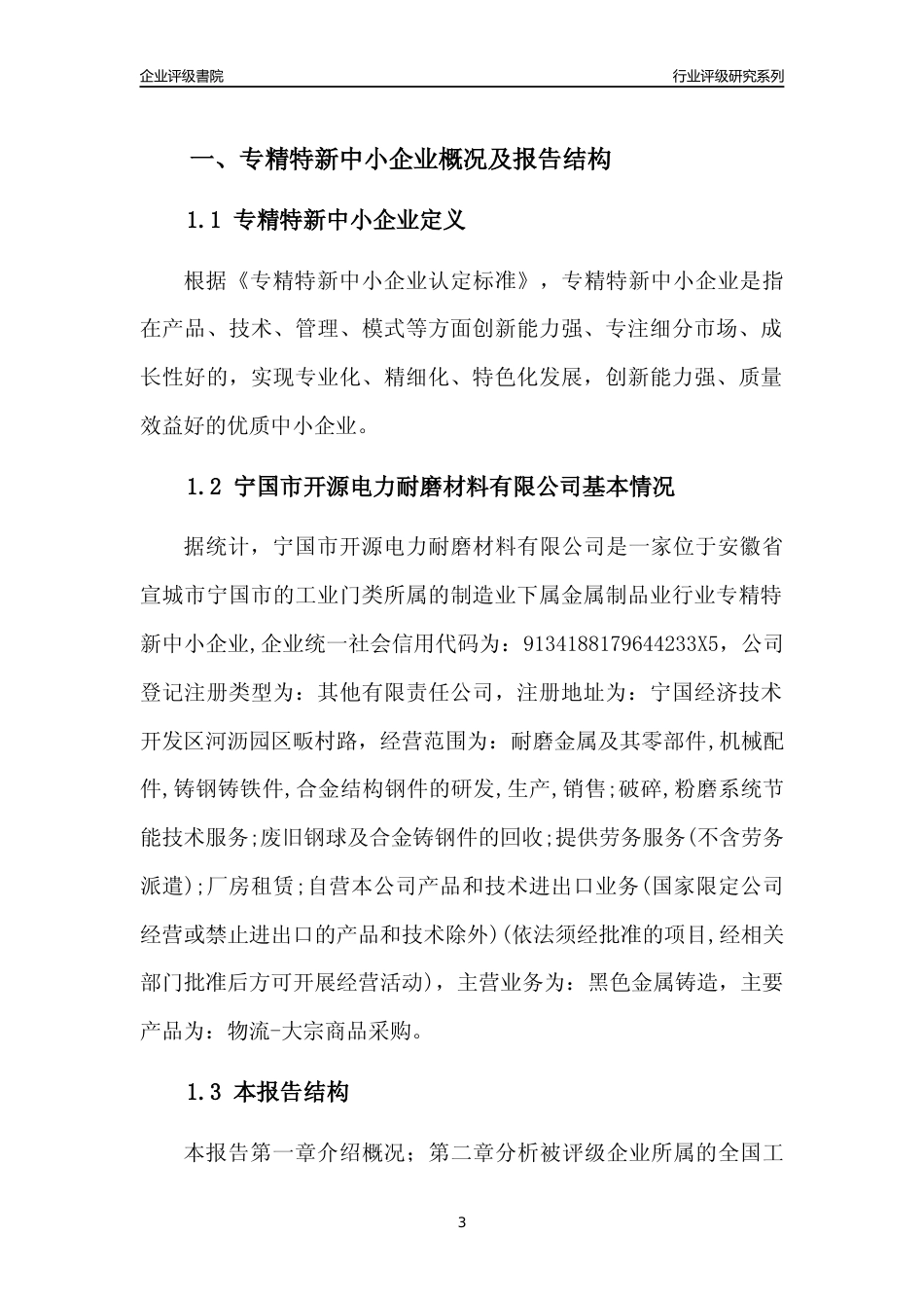 [专精特新]宁国市开源电力耐磨材料有限公司行业竞争力评级分析报告(2023版)_第3页