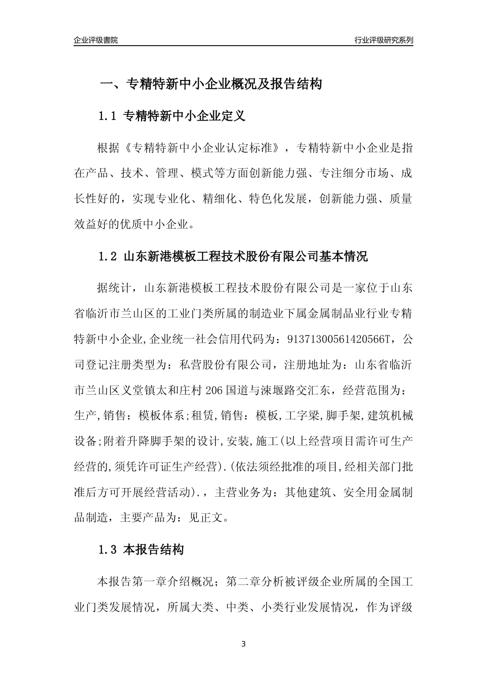 [专精特新]山东新港模板工程技术股份有限公司行业竞争力评级分析报告(2023版)_第3页