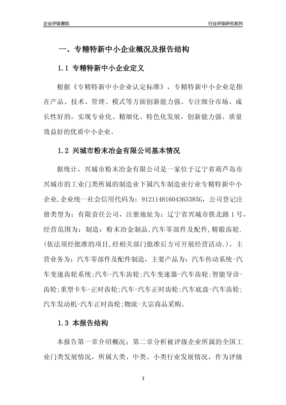 [专精特新]兴城市粉末冶金有限公司行业竞争力评级分析报告(2023版)_第3页