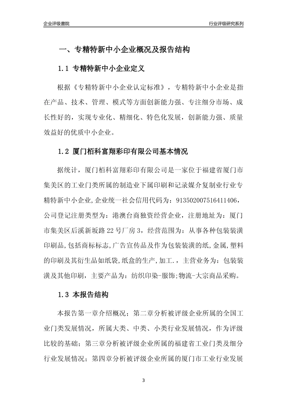 [专精特新]厦门栢科富翔彩印有限公司行业竞争力评级分析报告(2023版)_第3页
