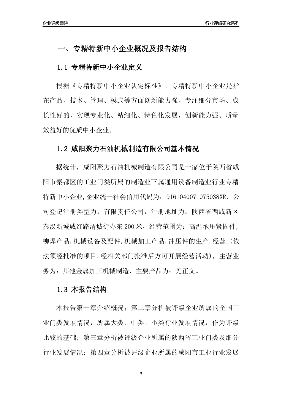 [专精特新]咸阳聚力石油机械制造有限公司行业竞争力评级分析报告(2023版)_第3页