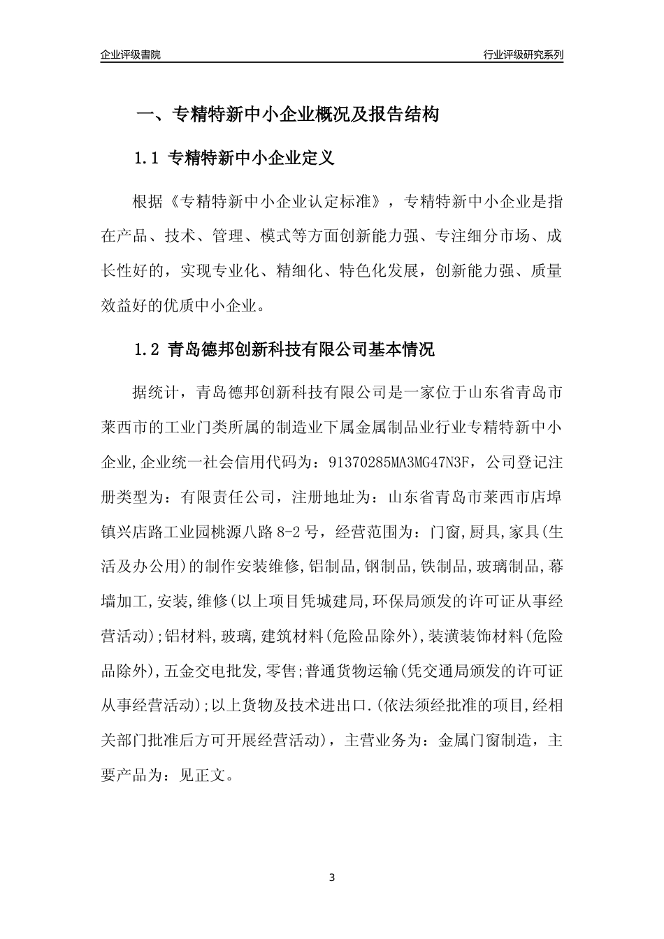 [专精特新]青岛德邦创新科技有限公司行业竞争力评级分析报告(2023版)_第3页