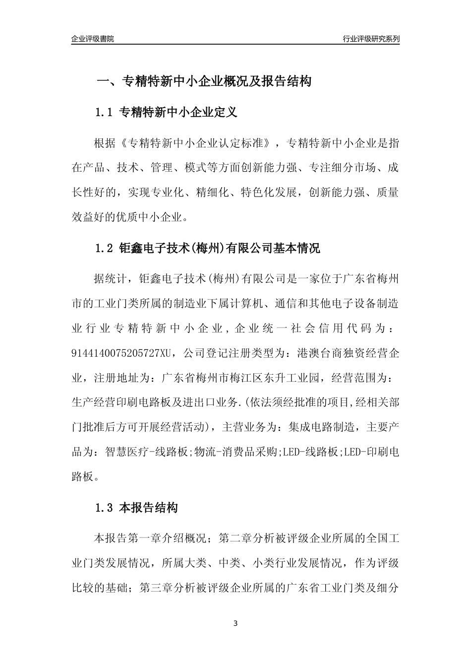 [专精特新]钜鑫电子技术(梅州)有限公司行业竞争力评级分析报告(2023版)_第3页
