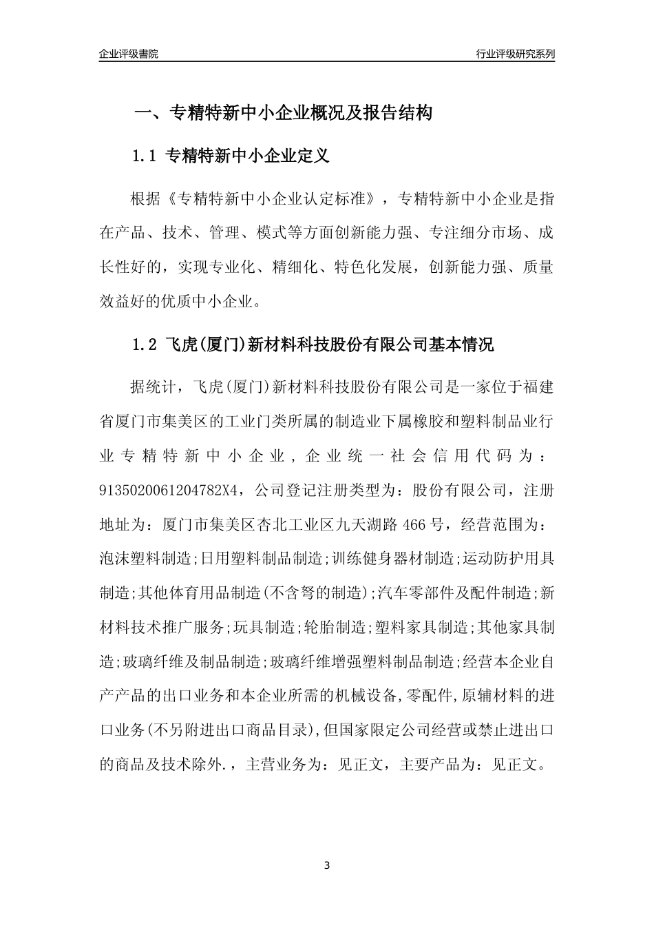 [专精特新]飞虎(厦门)新材料科技股份有限公司行业竞争力评级分析报告(2023版)_第3页