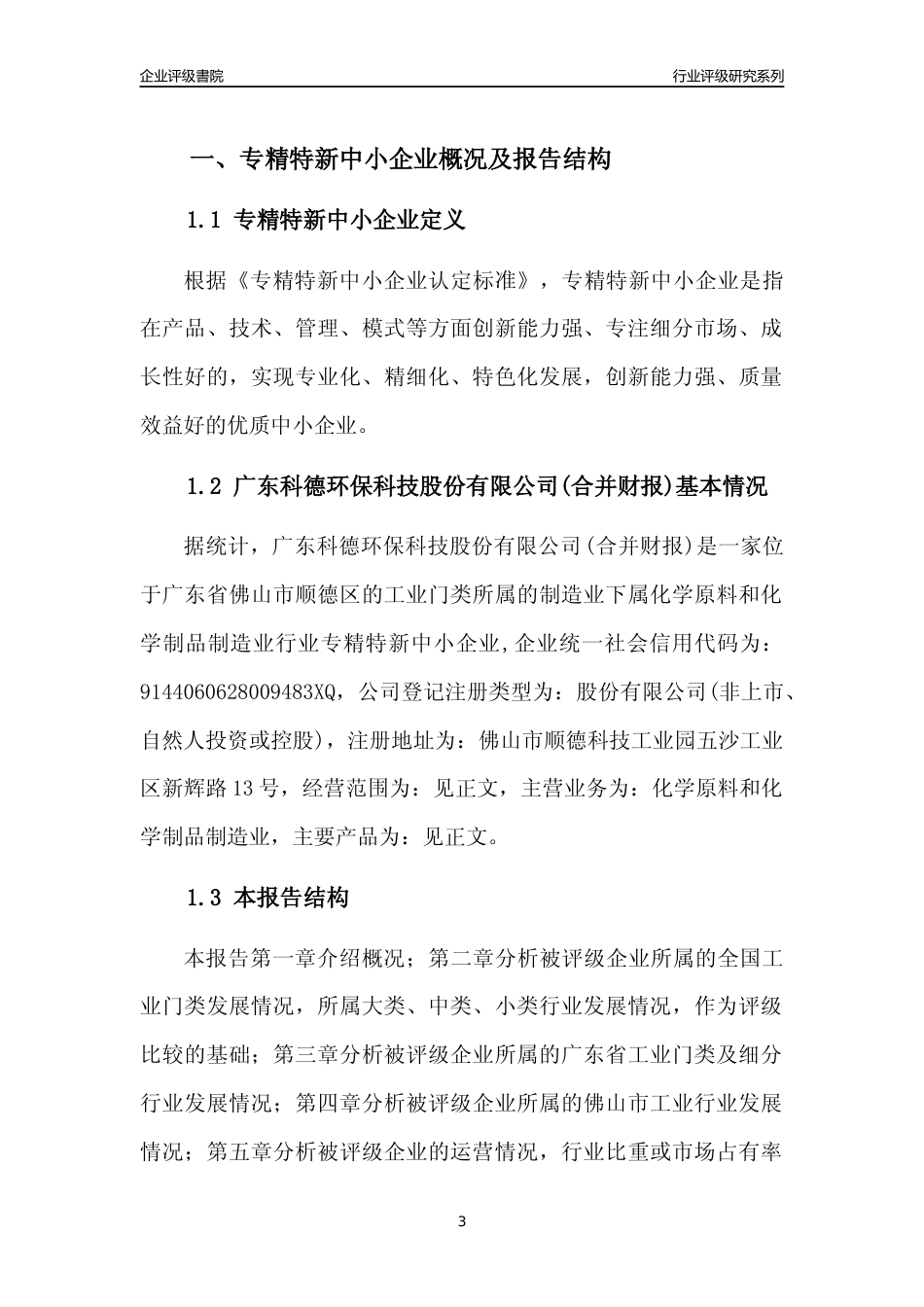 [专精特新]广东科德环保科技股份有限公司(合并财报)行业竞争力评级分析报告(2023版)_第3页