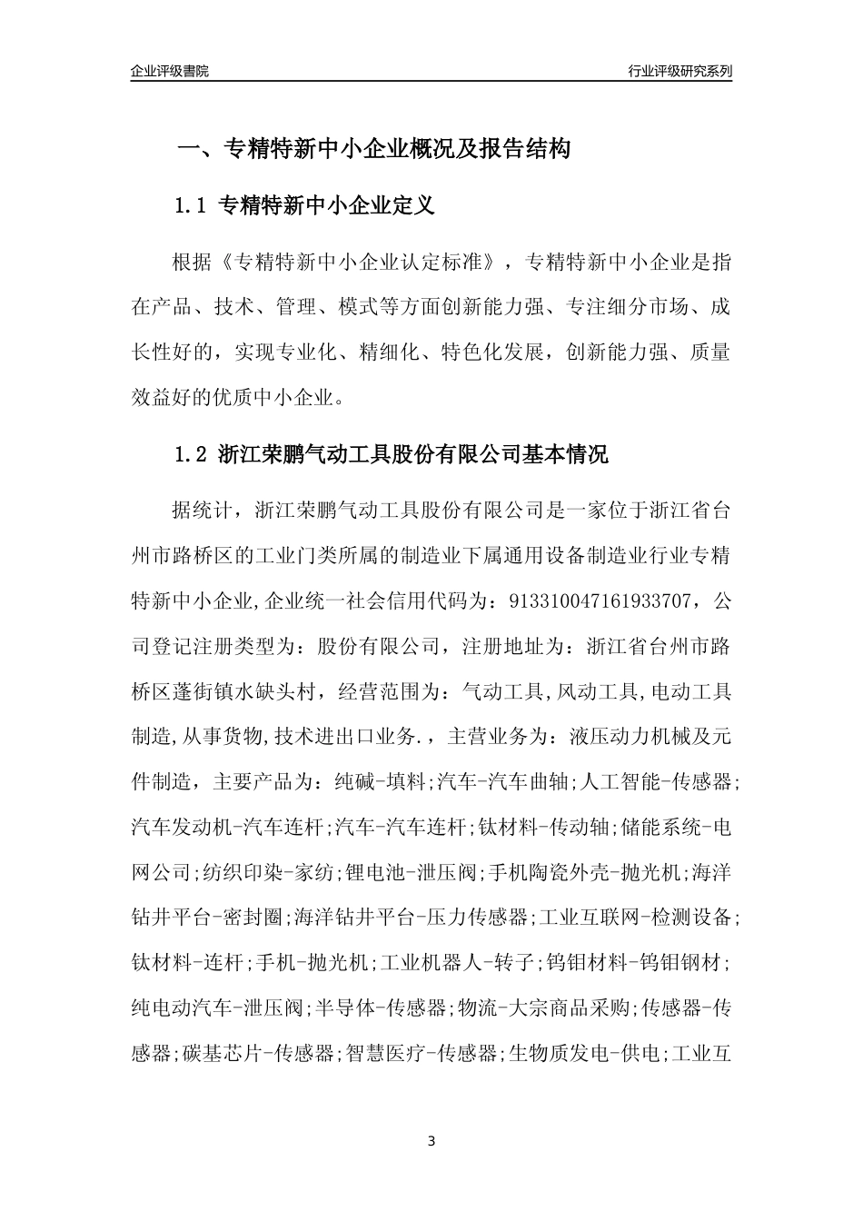 [专精特新]浙江荣鹏气动工具股份有限公司行业竞争力评级分析报告(2023版)_第3页