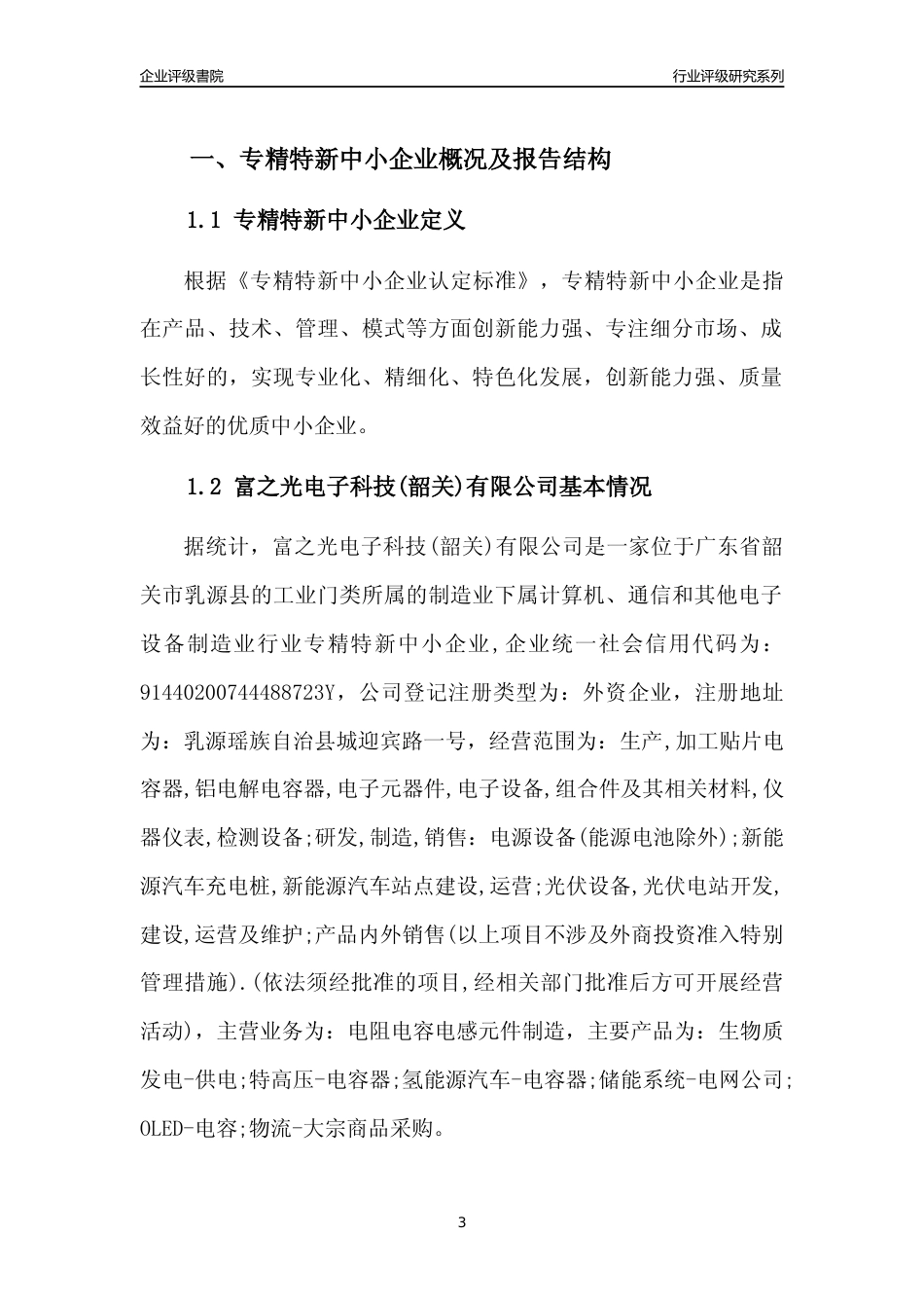 [专精特新]富之光电子科技(韶关)有限公司行业竞争力评级分析报告(2023版)_第3页