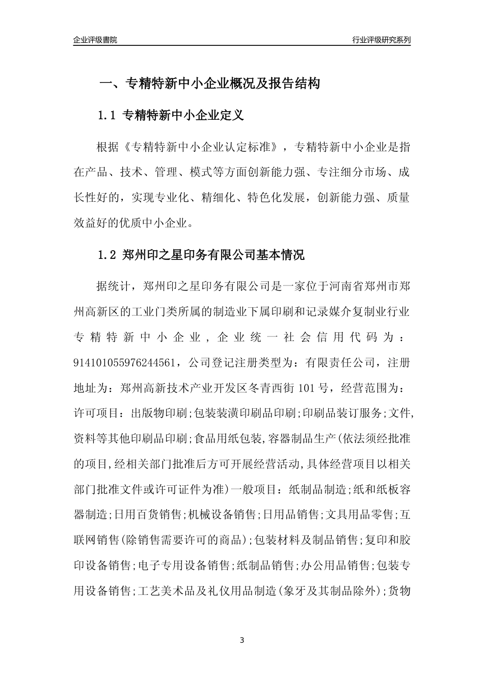 [专精特新]郑州印之星印务有限公司行业竞争力评级分析报告(2023版)_第3页