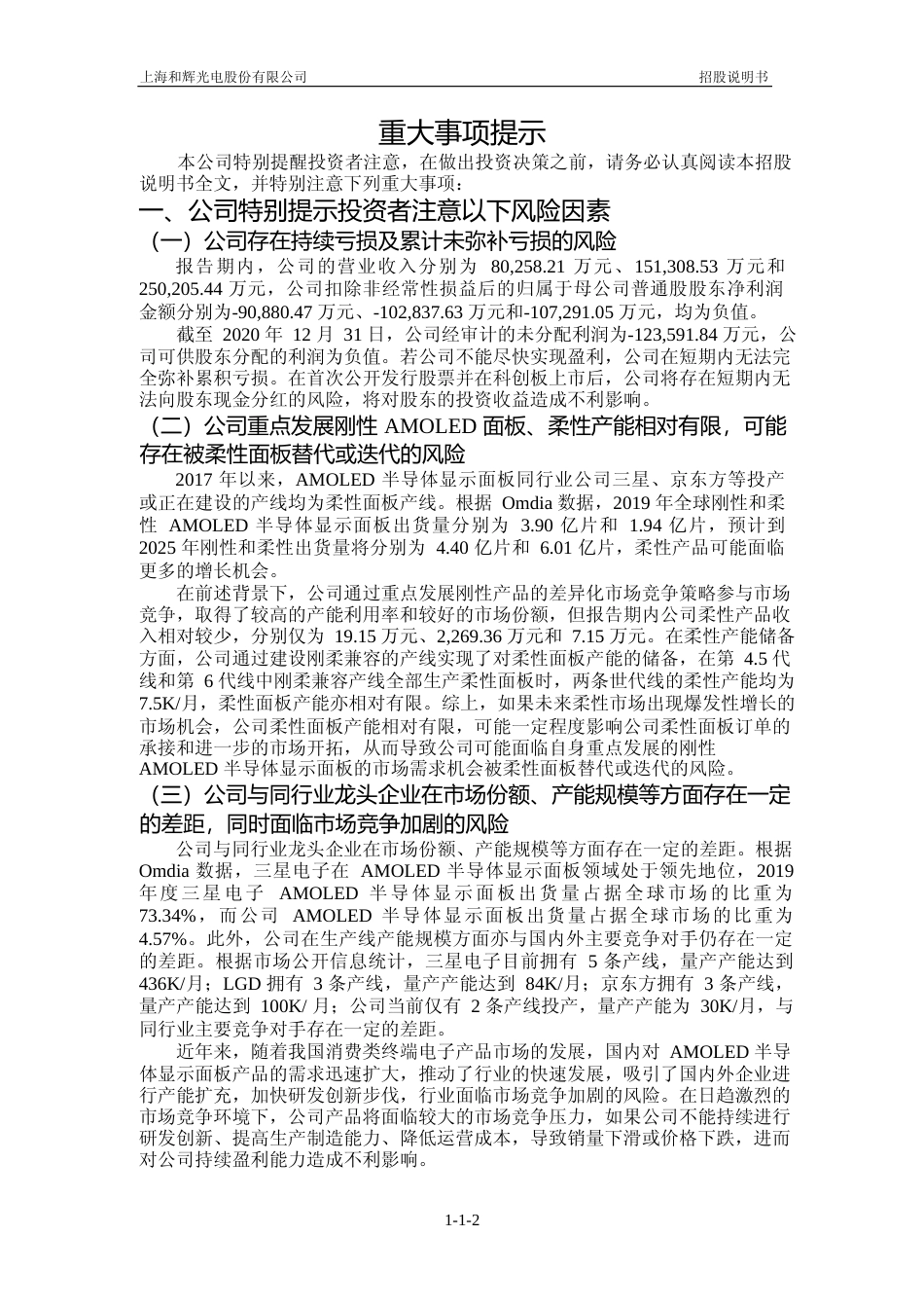 和辉光电：和辉光电首次公开发行股票并在科创板上市招股说明书_第3页