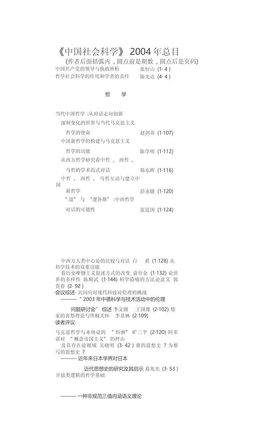 _中国社会科学_2004年总目__第1页