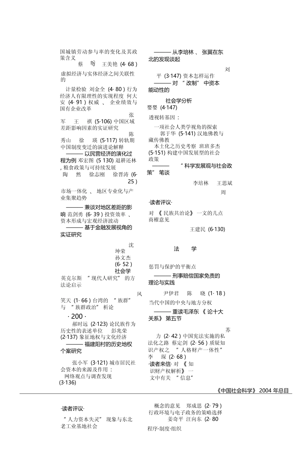 _中国社会科学_2004年总目__第3页