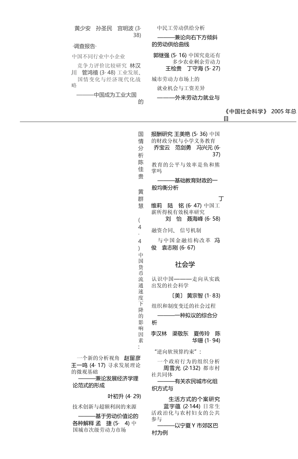 _中国社会科学_2005年总目__第2页