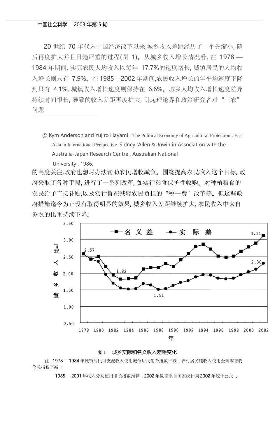 城乡收入差距与制度变革的临界点_蔡昉_第2页