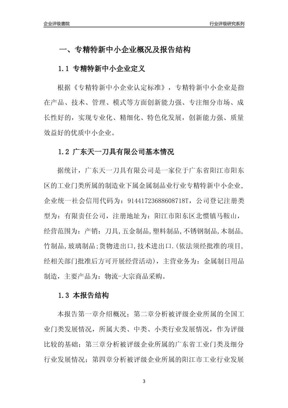 [专精特新]广东天一刀具有限公司行业竞争力评级分析报告(2023版)_第3页