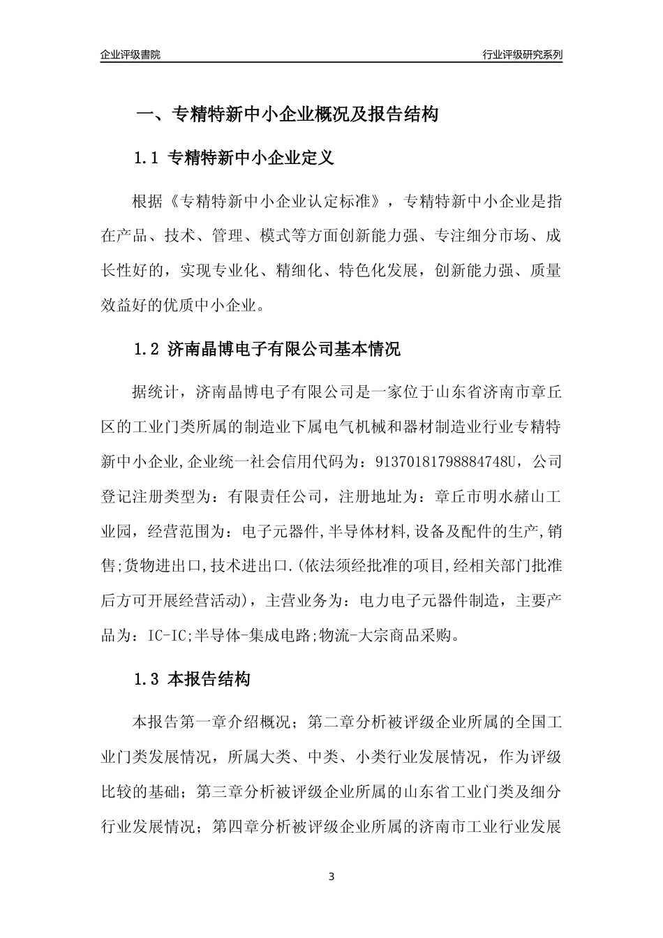 [专精特新]济南晶博电子有限公司行业竞争力评级分析报告(2023版)_第3页