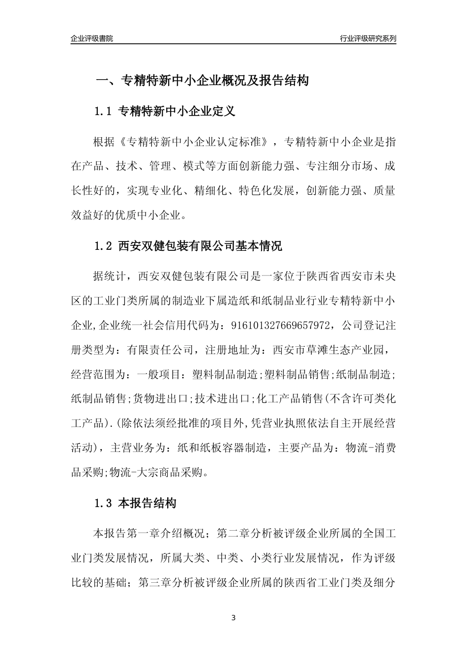 [专精特新]西安双健包装有限公司行业竞争力评级分析报告(2023版)_第3页