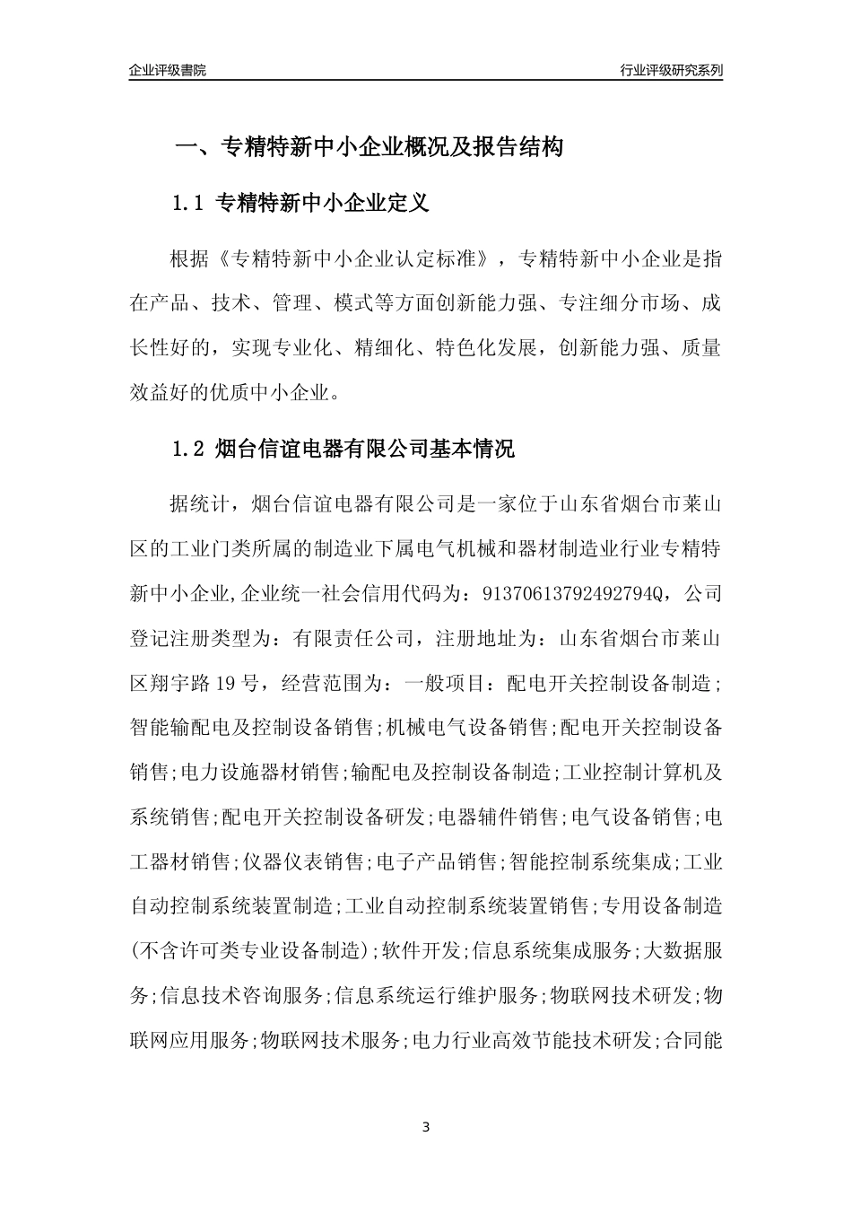 [专精特新]烟台信谊电器有限公司行业竞争力评级分析报告(2023版)_第3页