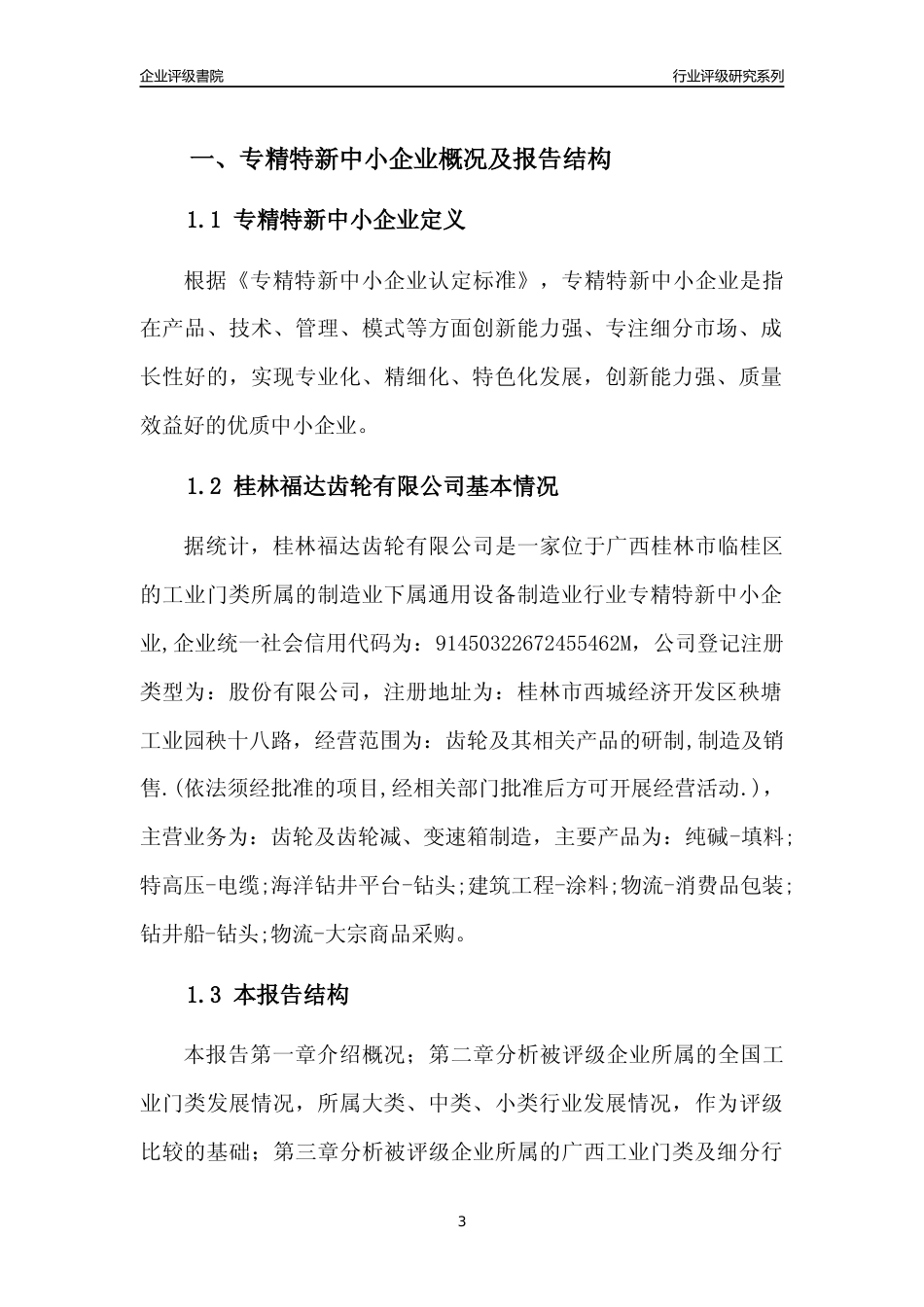[专精特新]桂林福达齿轮有限公司行业竞争力评级分析报告(2023版)_第3页