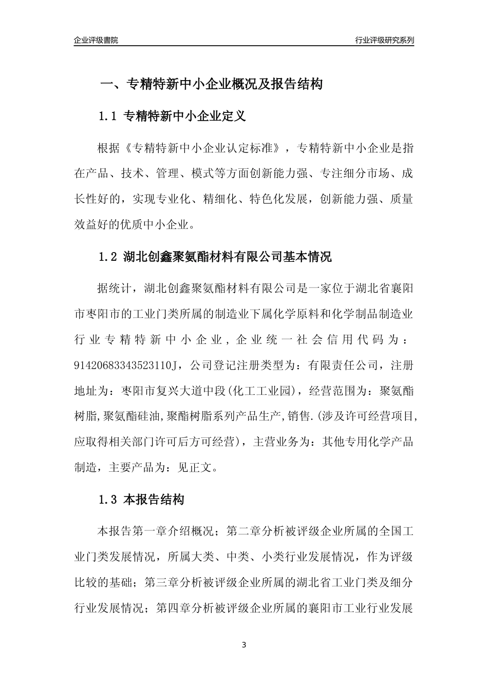 [专精特新]湖北创鑫聚氨酯材料有限公司行业竞争力评级分析报告(2023版)_第3页