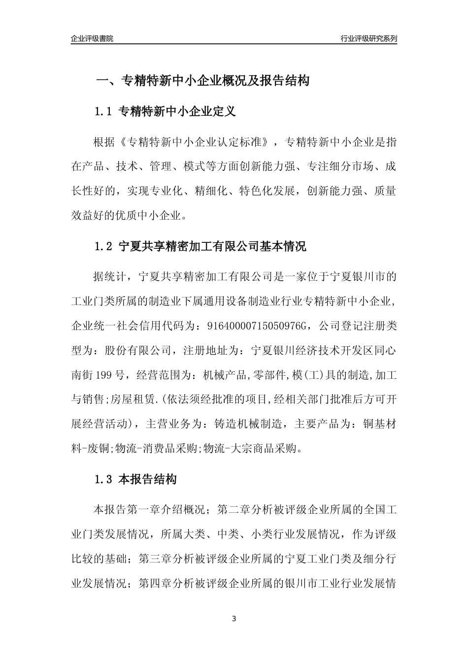 [专精特新]宁夏共享精密加工有限公司行业竞争力评级分析报告(2023版)_第3页