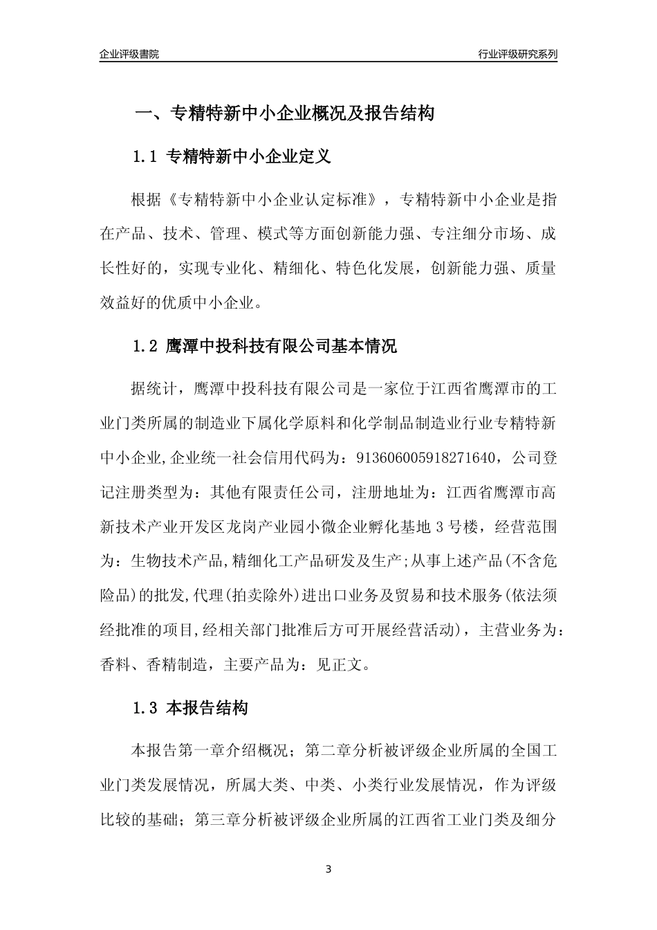 [专精特新]鹰潭中投科技有限公司行业竞争力评级分析报告(2023版)_第3页