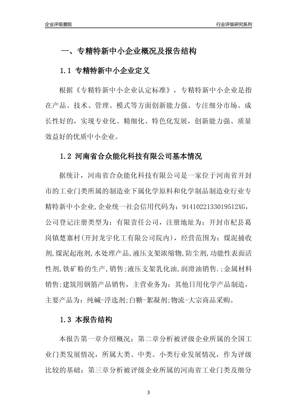 [专精特新]河南省合众能化科技有限公司行业竞争力评级分析报告(2023版)_第3页