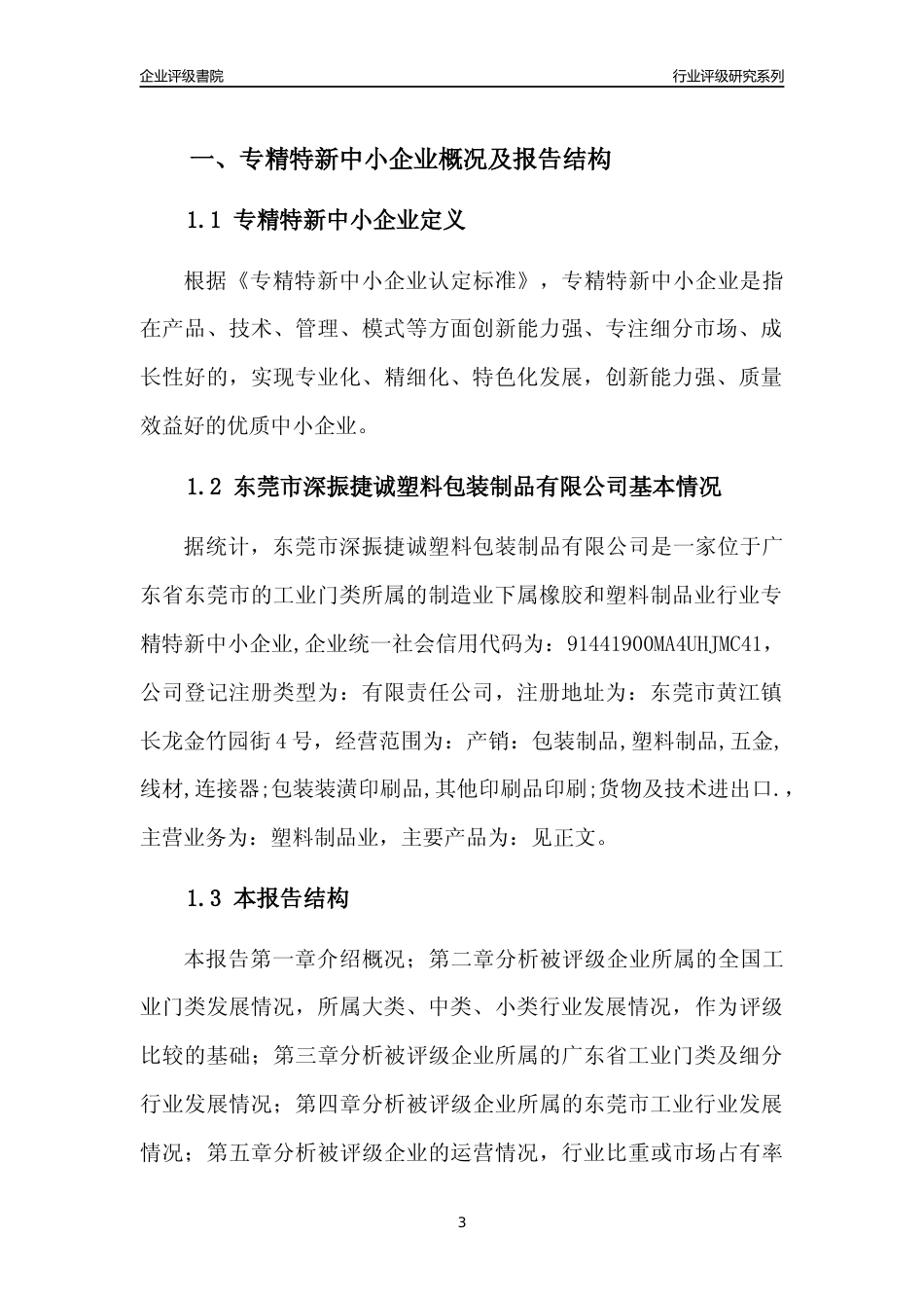 [专精特新]东莞市深振捷诚塑料包装制品有限公司行业竞争力评级分析报告(2023版)_第3页