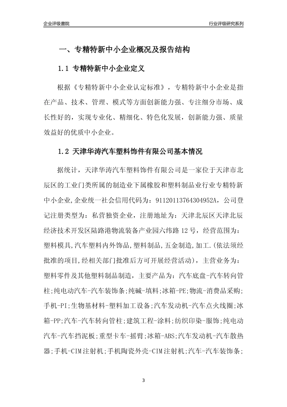 [专精特新]天津华涛汽车塑料饰件有限公司行业竞争力评级分析报告(2023版)_第3页