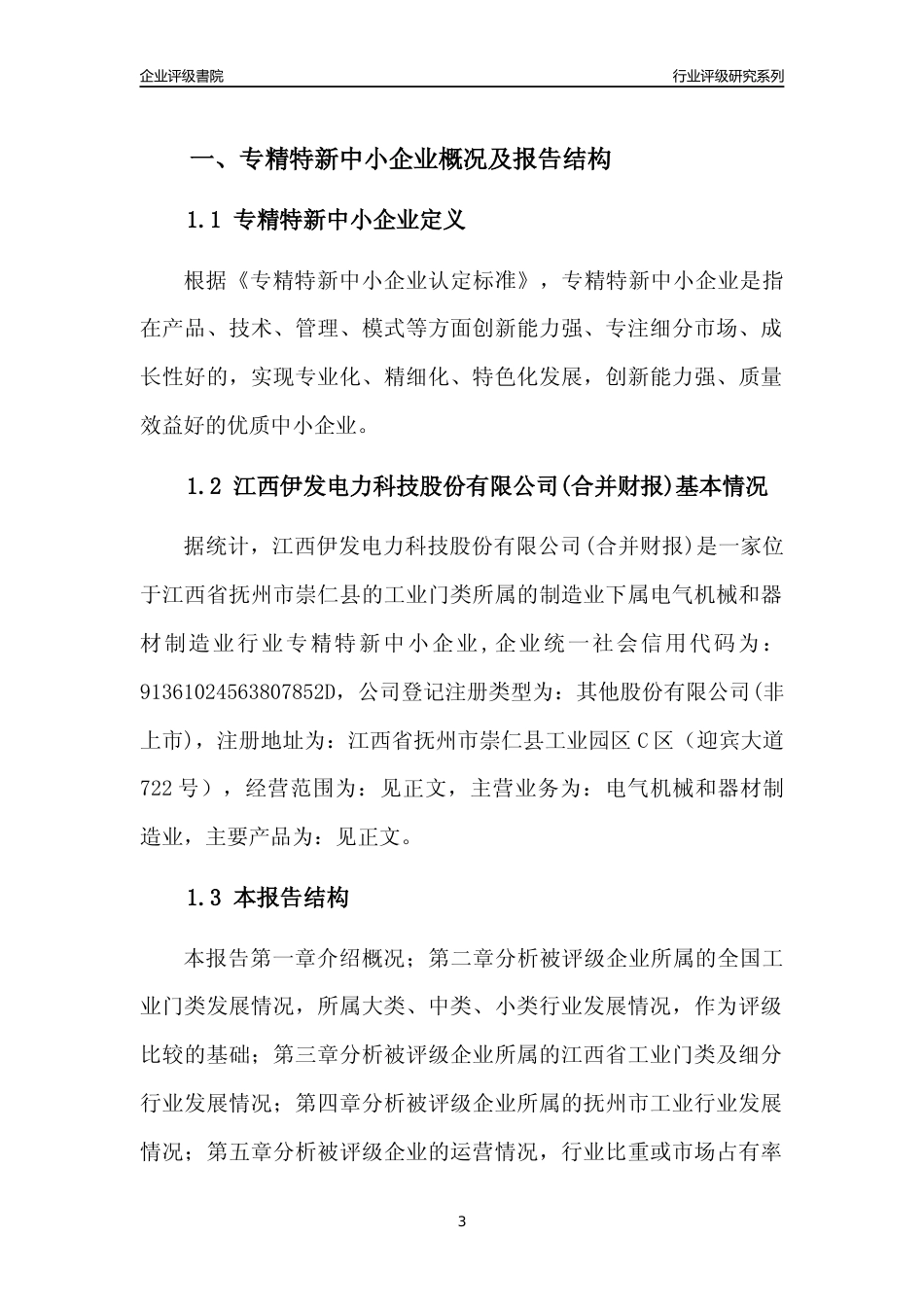 [专精特新]江西伊发电力科技股份有限公司(合并财报)行业竞争力评级分析报告(2023版)_第3页